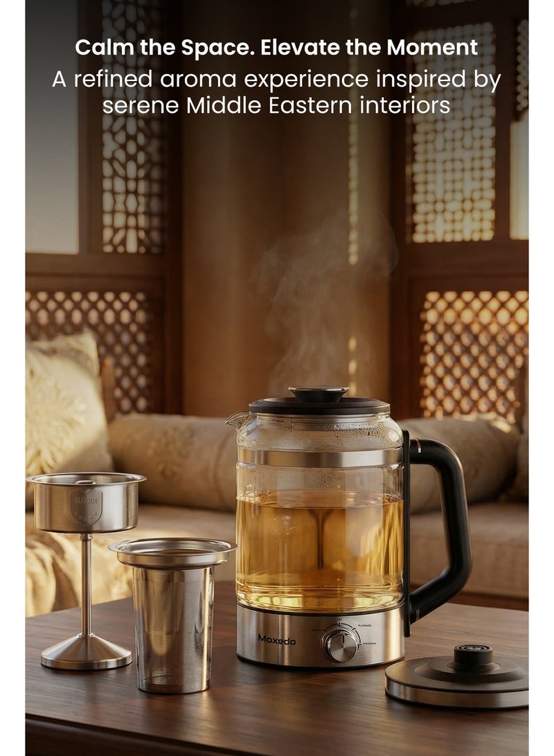 Moxedo Aeris Steam Tea Brewer Precision Steam Brewing 1.5L Capacity, BPA Free, 3 Control Modes, Smart Control Dial with Stainless Steel Tea Filter for Pure Tea Flavor - Image 2